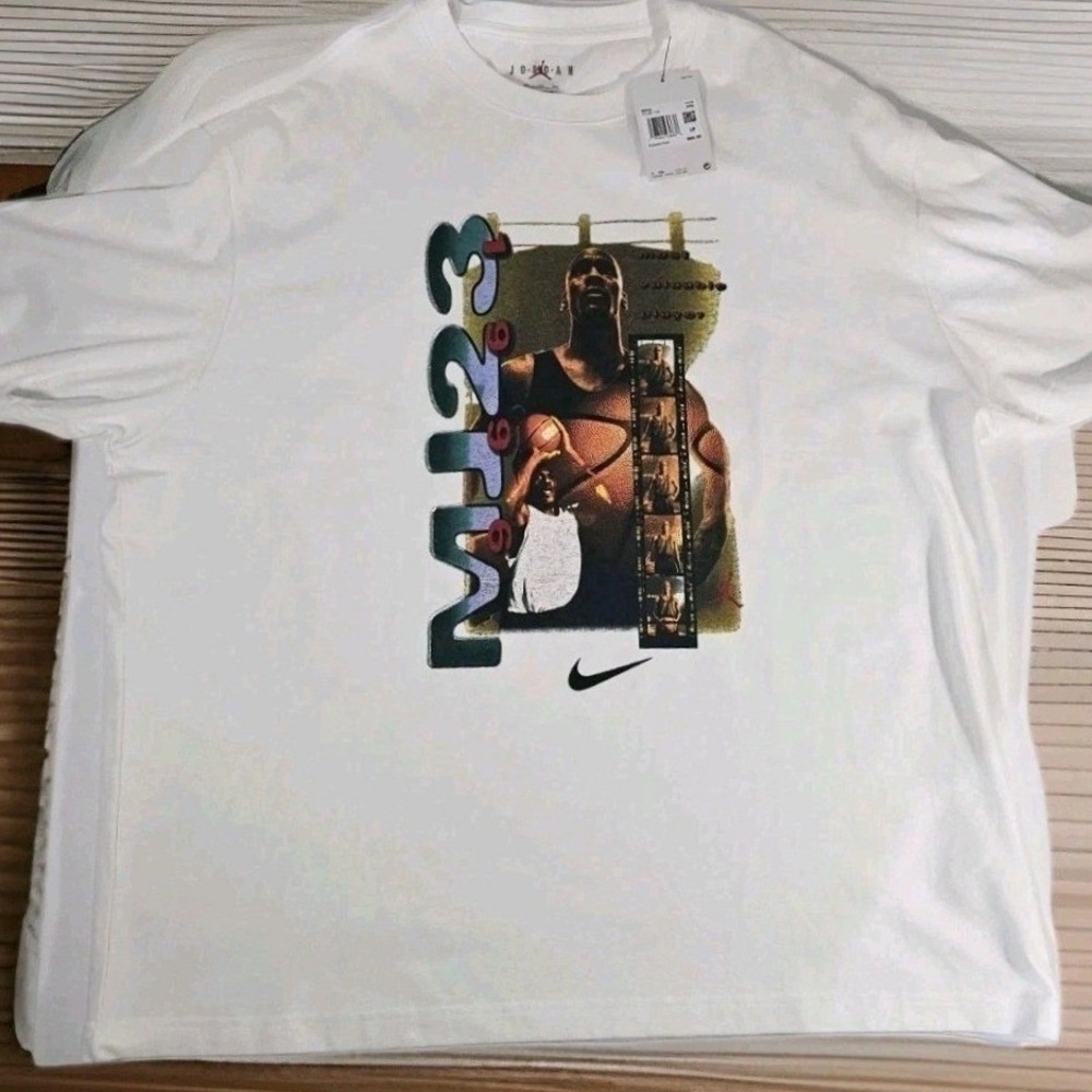 Jordan T-Shirt Mens XXL White Michael Jordan MVP MJ23‎ Graphic Short Sleeve Tee